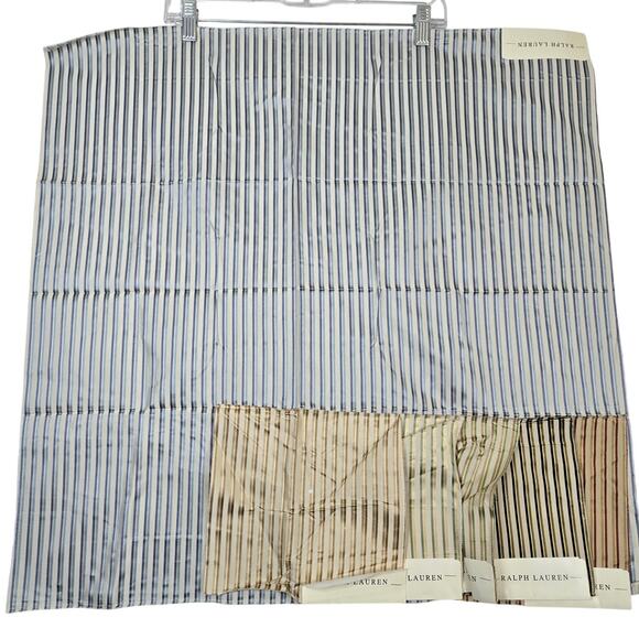 VTG Ralph Lauren Upholstery Fabric Remnant Norbury Stripe Sky/Marine 27x27 0801 - Picture 1 of 5